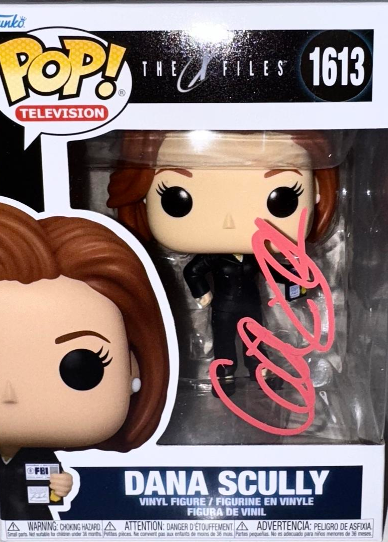 Gillian Anderson Signed Funko Pop #1613 "Dana Scully" (Pink Ink) - Beckett COA #6